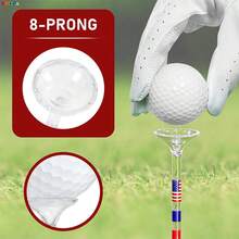83mm Clear PC Cup Golf Tee With US Flag Printing, Transparent Flag Printed Golf Ball Holder Tee, Durable Golf Training Accessory - A - View 2