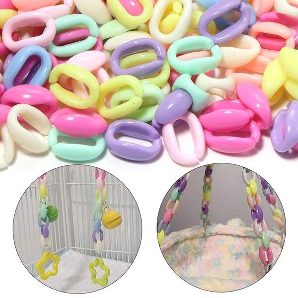 100 hạt macaron acrylic nhiều màu dạng chuỗi, móc cài mở, hạt bấm DIY làm vòng tay, vòng cổ, khuyên tai, phụ kiện trang sức, dây xích túi, dây xích điện thoại, móc khóa
