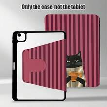 Striped, Cat And Other Pattern Painted Effect Tablet Protective Case, Built-In Pen Slot, With Stand, Suitable For Honor 8/9/10/X8/X8A/X9/X8Pro/X9Pro And Other Models/ MatePad Se 11 Inch/MatePad 11 Inch/11.5 Inch, MatePad Pro, Apple 10th/11th Generation 2025 (A16), Galaxy Tab A7/A9 And Other Popular Models - Style 22 - View 5