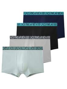 4pcs Plus Size Men's Underwear, Casual Boxer Briefs, Breathable Comfortable Elastic Boxer Shorts, Sports Shorts - Multicolor - View 2