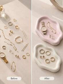1pc Cloud Tray, Anti-Fall Material Luxury Jewelry Perfume Display Stand, Suitable For Home, Living Room And Office Key Storage, Bathroom Decor Bathroom Accessories - Multi-color Style - View 3