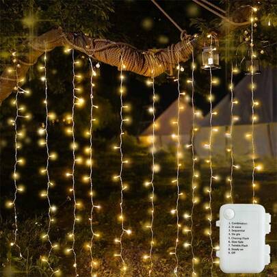 1 buah Lampu Hias LED Bentuk Es dengan 8 Mode Pencahayaan, Lampu Gantung Bentuk Es untuk Atap, Dekorasi Lampu Kelap-kelip Natal untuk Pesta Liburan, Pernikahan, Atap Terapung, Rumah, Tangga, Tirai, Dinding Latar Belakang (Baterai Tidak Termasuk)