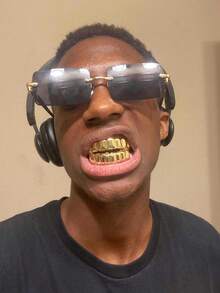THATBOY 2pcs/Set Grillz 8 Gigi Berlapis Emas 18K Mengkilap - MultiWarna - View 6