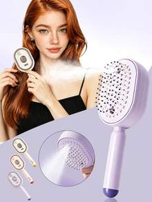300mAh Electric Mist Cushion Hairbrush, Mist Hair Care Scalp Massage Comb, Easy To Clean Anti-Tangle Comb, Reduce Static, Smooth And Voluminous - View 10