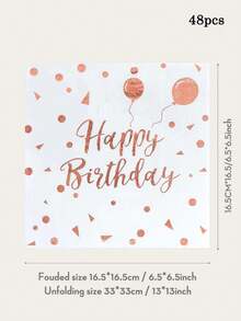 24/48pcs White & Rose Gold Birthday Balloons - Multicolor - View 8