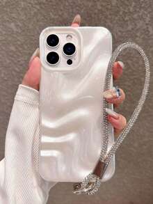 極簡優雅珍珠白 3D 個性化水波紋設計手機殼，適用於 iPhone 11、13、12、14、13 Pro Max、14 Pro Max、15、15 Pro、15 Pro Max、16、16 Pro、16 Plus、16 Pro Max、17、17 Pro、17 Air、17 Pro Max - 白色 - 查看 2