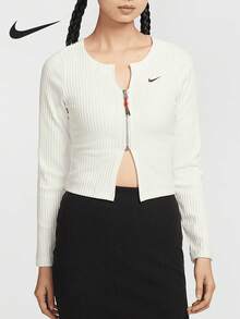 Nike/Authentic New Women's Knitted Zip-Up Cropped Slim Fit Sweater HV8459-133 - HV8459-133 - View 1