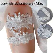 Bridal Garters & Barefoot Sandals - White - View 8