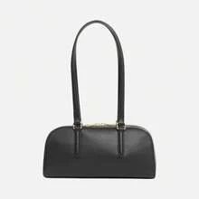 Lacoste Schultertasche Champs-Élysées Leder Schwarz - Schwarz - Übersicht 3