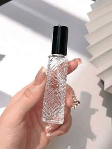 Rhombus Embossed Clear Glass Perfume Spray Bottle, Refillable Portable Fragrance Atomizer Travel Cosmetic Container - View 14