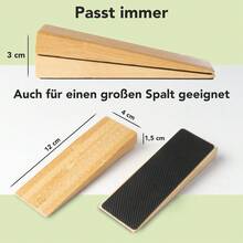 Pack Of 2 Wedge-Shaped Floor Door Stoppers Combining Wooden Casing And Rubber Bottom. No Drilling Required For Placement, Wedged Structure Fixes Doors Steadily And Restricts Unwanted Door Swinging Indoors. - 2pcs - View 8