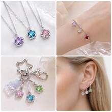 5/10pcs Five Pointed Star Rhinestone Charms Faceted Crystal Star Pendant Charms For DIY Bracelet Necklace Earring Jewelry Making Findings - Multicolor - View 7