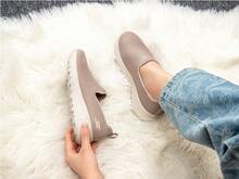 Skechers GOGAMAX Women's Slip-On Knit Mesh Breathable Soft Sole Lightweight Elastic Casual Walking Sneakers - Khaki - View 4