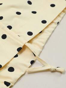 Autumn/Winter Polka Dot Stand Collar Drawstring Loose Jacket, Urban Casual Style, Versatile Yellow Top For Dating And Travel - Multicolor - View 8