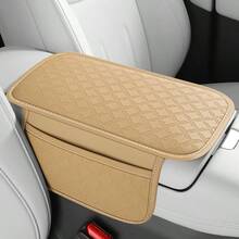 1pc Leather Car Center Console Armrest Cover Pad With 2 Storage Pockets, Universal Automotive Armrest Box Cushion, Car Interior Protection Cover, Fits Most Vehicles, Auto Accessories - Multicolor - View 12