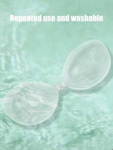 1 Pair Silicone Breast Pads - Designed For Small Breasts, Invisible And Seamless Push-Up; Waterproof And Sweat-Resistant, Strapless With Self-Adhesive Backing; Suitable For Summer Outfits And Wedding Dresses - Multicolor - View 3