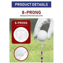 83mm Clear PC Cup Golf Tee With US Flag Printing, Transparent Flag Printed Golf Ball Holder Tee, Durable Golf Training Accessory - A - View 6