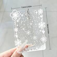 1pc Transparent Snowflake Acrylic Card Holder, Heart Snowflake Star Elements, K-Pop Photo Card Protector, Transparent Acrylic Material, Double-Sided Laminated, IDOLME, Suitable For 3-3.5 Inch Mini Photo Cards, Photo Cards, Keychains, Bag Charms, Etc. - Card Cover - View 7