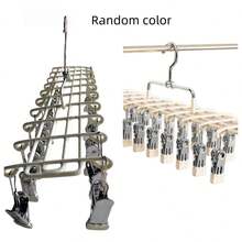 Gantungan Baju Multi-Klip Stainless Steel, Rak Pengering 20 Klip untuk Balkon, Gantungan Pakaian Dalam dan Celana Dalam Tahan Angin, Rak Penyimpanan Pakaian Dalam Dua Baris yang Dapat Berputar untuk Lemari Pakaian, Gantungan Anti-Selip Multifungsi untuk Bra, Syal, Sabuk, untuk Memilah dan Mengatur - View 16
