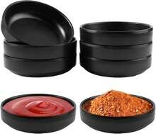 Pack Of 6 Round Mini Sauce Bowls, Small Serving Bowls For Sauces, Spices And Snacks - Black - View 4