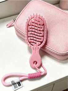 Mini Portable Wet & Dry Massage Comb With Hanging Rope Design, Anti-Tangle Detangling Hair Brush, Scalp Massage Care Comb, Lightweight And Easy To Carry, Suitable For Travel, Commute, School, Office, Gym And Outdoor Activities - Multicolor - View 3