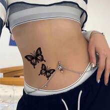 1 Sheet Butterfly Tattoo Sticker Waterproof And Durable Temporary Tattoo - Brown - View 6