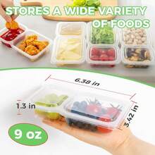 1/20/40pcs Reusable Snack Sauce Fruit Food Storage Containers With Lids, Dual Compartment Leak-Proof Sealed, PP Material, Portable Meal Camping Use, Freezer- Divided Storage Box, Kitchen Spice Seasoning Organizer, Meal Prep Essential - Clear - View 11