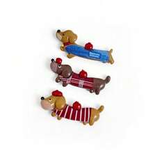 3/6 Pcs Dachshund Puppy Cartoon Refrigerator Magnets, Fun Animal Cute 3D Resin Magnetic Refrigerator Stickers, Unique, Home, Kitchen And Office Decor, Home Decoration, Birthday Gift Mother's Day Gift - Multicolor - View 6