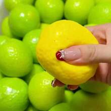 Handmade Crispy Color-Changing Lemon Stress Ball Squeeze Toy, Crunchy Sound Fingertip Toy, ASMR Sensory Stress Relief Toy, DIY Sensory Toy, Realistic Tofu Shaped Stress Relief Squeeze Ball, Portable Pocket Relaxation Toy - Multicolor - View 6