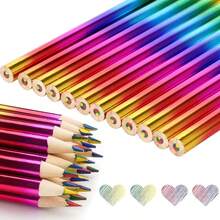 Rainbow Gradient 4-In-1 Magic Colored Pencils, Colorful Doodle And Painting Wooden Pencils, Suitable For Ages 14+, Wooden Material, Drawing And Writing Art Supplies - For Professional Art Use - A - View 5