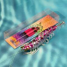 ANFS 1pc Squid Jig Fishing Lure Artificial Bait For Octopus Cuttlefish, Wood Shrimp Squid Hook, Saltwater Hard Bait - Multicolor - View 12