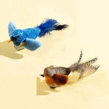 Realistic Cat Toy With Squeaking Sound, Plush Feather Cat Toy - Handmade Artificial Feather Cat Toy With Built-In Whistle And Touch Sensor, Battery-Free Smart Sensing Interactive Plush Bird Toy, Durable Feathers To Stimulate Hunting Instinct, Hanging Bird Toy Suitable For Solo Play And Hunting Fun, Suitable For All Breeds, Interactive Cat Toy, Pet Entertainment Design, Attract Pet Activity, Battery-Free - Multicolor - View 15
