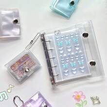 2 Inch Mini Photo Album, Cute Glitter Sticker Book, Semi-Transparent Sticker Storage Book, DIY Mini Ledger, Portable Sticker Book, Ledger Accessories, Suitable For Photo Album, 2 Inch Photo Card Storage, Sticker Storage, Scrapbooking - A - View 3
