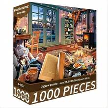 1000 Pieces Jigsaw Puzzle Toy, 70cm*50cm, Oil Painting Landscape And Cartoon Patterns, Adult Stress Relief, Decorative Artwork, Suitable For Halloween, Christmas, Birthday Gifts - Multicolor - View 9