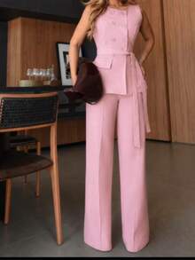 Women Two-Piece Outfits - Rosa Pálido - Ver 3