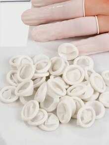 300/200/100pcs Disposable Latex Finger Cots, White Nail Protection Finger Sleeves, Suitable For Home, Professional Nail Salon Use; Non-Slip, Essential Nail Tool Accessory For Applying Nail Polish And Gel, Also Suitable As Gift, Essential For Tattooing And Nail Art, Prepare For Halloween - Multicolor - View 2
