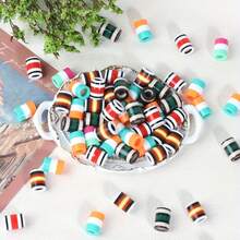 50pcs 10*13mm Vibrant Resin Cord Ends - Large Hole Plastic Cord Tips, Suitable For Hoodie Drawstrings, Pants Drawstrings, Shoelaces And Fashion Decoration - Multicolor - View 6