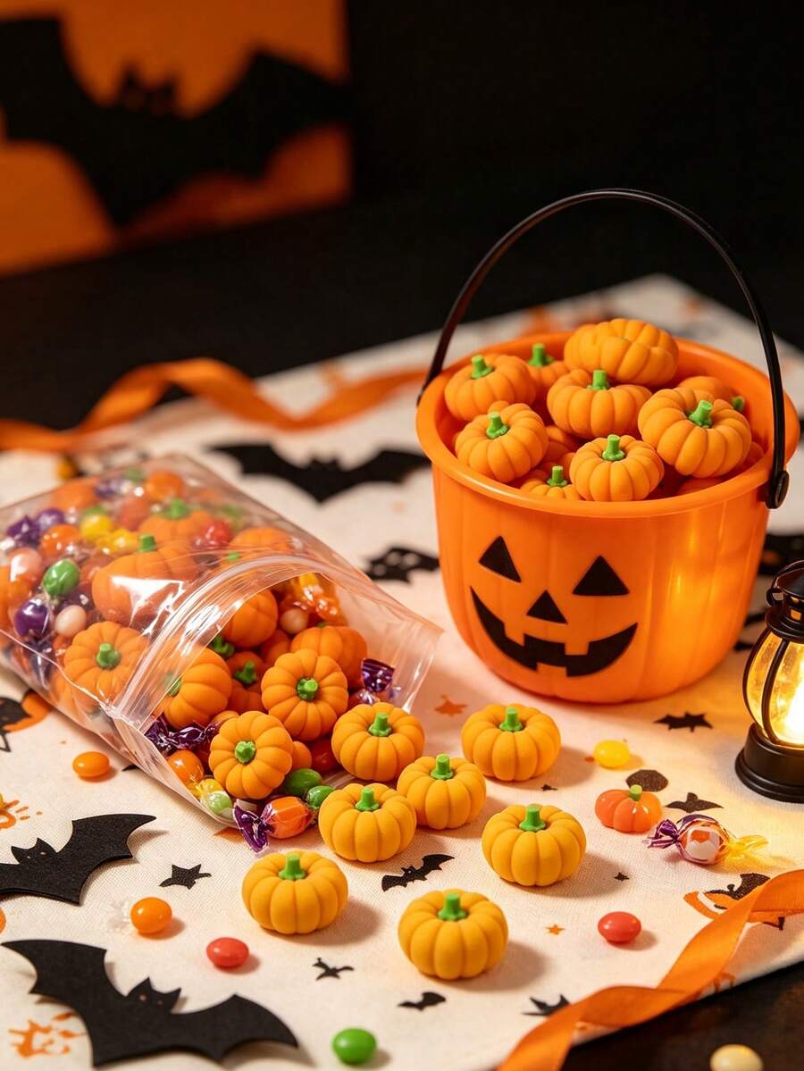 50/2 Packs, Pumpkin Shaped Erasers, Suitable For Halloween Baby Shower Party Favors, Baby Shower Return Gifts, Baby Shower Decorations, Baby Shower Supplies, Halloween Decorations, Fun Mini Erasers - Multicolor - View 1