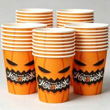 50/25/10pcs, Halloween Theme, Paper Cups, Suitable For Restaurant Decoration, Halloween Party, Halloween Decorations, Halloween Decor For Party, Halloween, Cups, Party Supplies, Halloween Party Supplies, Halloween Party - Multicolor - View 1