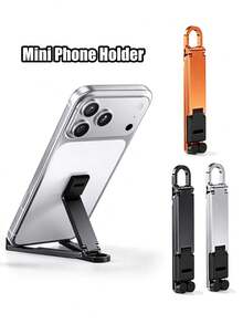 Portable Phone Stand, Foldable Keychain Phone Holder With Snap Hook, Mini Travel Cell Phone Stand For Smartphones Under 8 Inches - Multicolor - View 4
