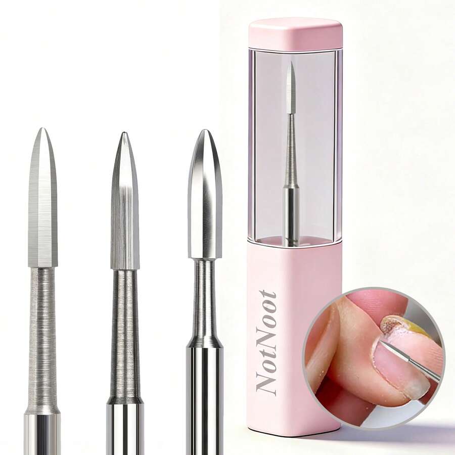 NotNoot Nail Drill Bit: 3/32" Tungsten Steel Alloy Cuticle Removal Drill Bit, Under Nail Cleaning Dead Skin Pre-Treatment - Silver - View 1