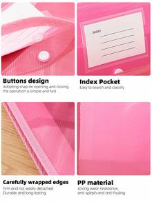 A4/B5/FC Back-To-School Must-Have | Transparent Snap-Button Expanding File Bag,Multi-Color Durable PP Accordion Pocket,Lightweight Waterproof Organizer For Students&Office,Cute Stationery Storage For Campus,Daily Commute, Study Group,Travel - Landscape - View 4