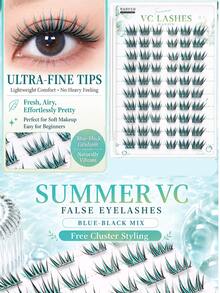 WANPIN WAN PIN Tushan Fox 80 Clusters Segmented False Eyelashes, Natural Fluffy Fox Eye Curl Style, Suitable For Beginners Daily Wear, Manga Eye Segmented Eyelashes - C - View 1