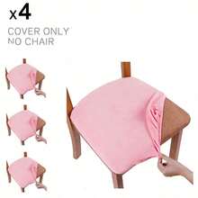 Soft Stretch Velvet Dining Chair Seat Slipcover, Removable Washable Dust-Proof Chair Cushion Protector, Universal Seat Pad Cover For Kitchen, Dining Room, Home Household - Multicolor - View 16