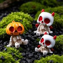 4pcs Resin Mummy Skeleton Demon Rabbit Mini Figurines, Dark Halloween Style, Suitable For Men And Women Desktop, Car Dashboard Decoration, Create Atmosphere, Perfect As Creative Holiday Gift - Multiple Styles - View 11