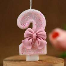 粉色珍珠數字生日蠟燭，DIY手工蛋糕裝飾插牌，適用於生日蛋糕 - 彩色 - 查看 15