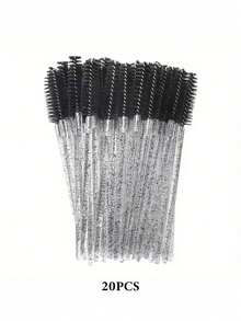 40pcs/20pcs/1pc Mascara Wands, Nylon Bristle Eyelash Brush Spoolies, Unscented Eyebrow Extension Applicator With ABS Plastic Rod, Crystal Stem Eyelash Brushes Wand Set For Women,Makeup Tools,Spiral Mascara Eyebrow Brushes,Cleaning Glitter Accessories - New Model - View 13
