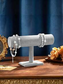 1pc, T-Shaped Flocked Display Stand, Specially Designed For Bracelets, Bangles, Watches And Other Jewelry. Soft And Delicate Surface, Not Only Anti-Slip But Also Anti-Scratch - Multicolor - View 6