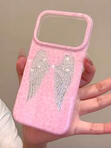 Personalized Sweet Cool Leopard Print Sequin Wing Phone Case Compatible With Apple 17 Pro Max New Korean Ins Style Atmosphere 16/15 Niche Creative Premium Full Coverage Shockproof - Multicolor - View 3