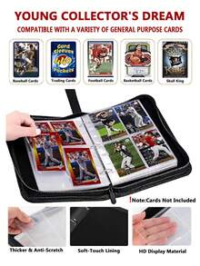 Heart Pattern Trading Card Binder, Premium 4-Pocket Double-Sided 400-Pocket PU Card Collection Binder, Smooth Wear-Resistant Matte Surface, Top-Loading Collector Album, Suitable For MTG, TCG, Sports Cards, Game Cards - 4-pocket Double-sided 400 Pocket - View 12